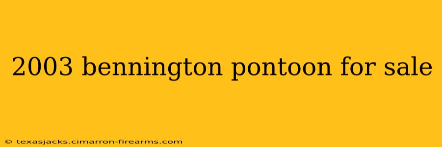 2003 bennington pontoon for sale