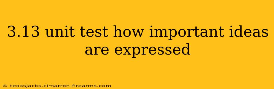 3.13 unit test how important ideas are expressed