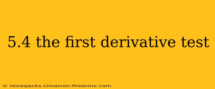 5.4 the first derivative test