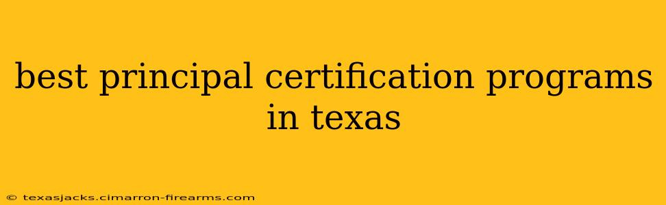 best principal certification programs in texas