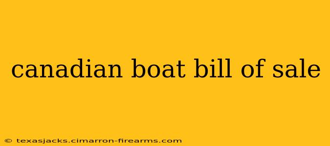 canadian boat bill of sale