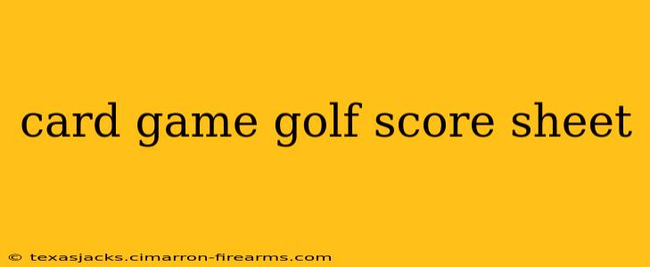 card game golf score sheet