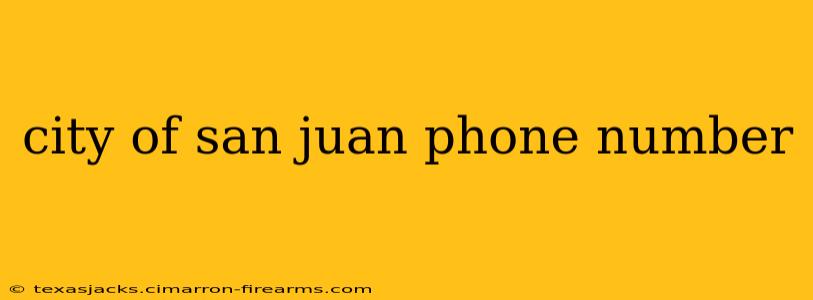 city of san juan phone number