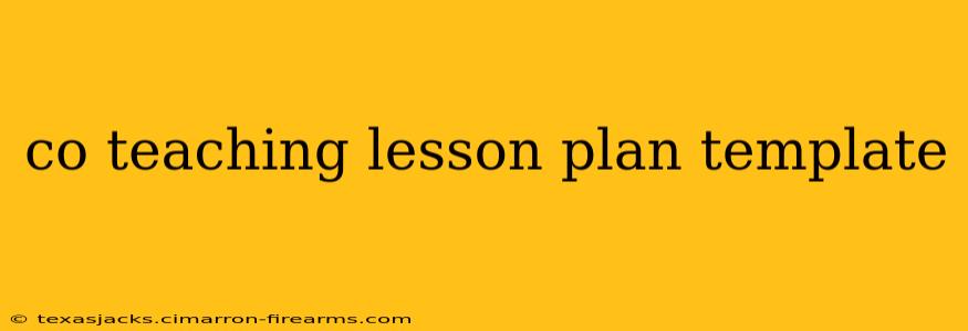 co teaching lesson plan template