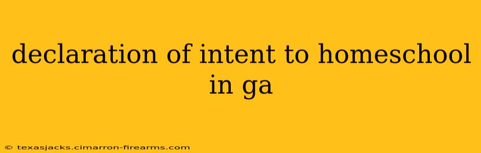 declaration of intent to homeschool in ga