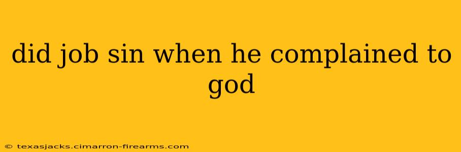 did job sin when he complained to god