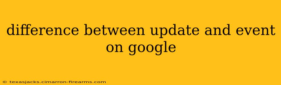 difference between update and event on google