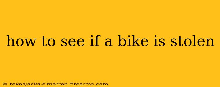 how to see if a bike is stolen