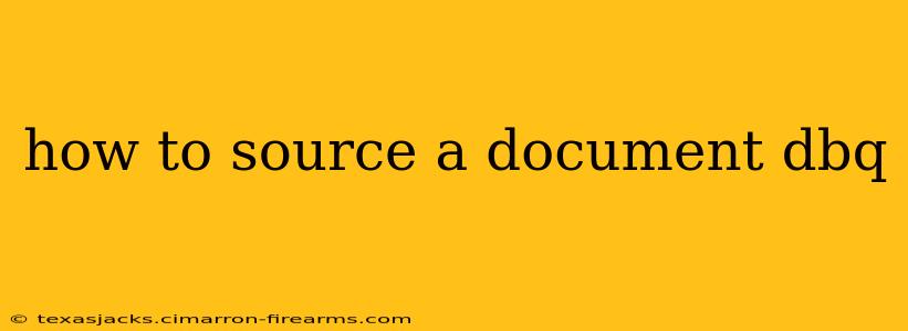 how to source a document dbq