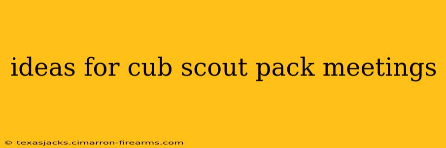 ideas for cub scout pack meetings