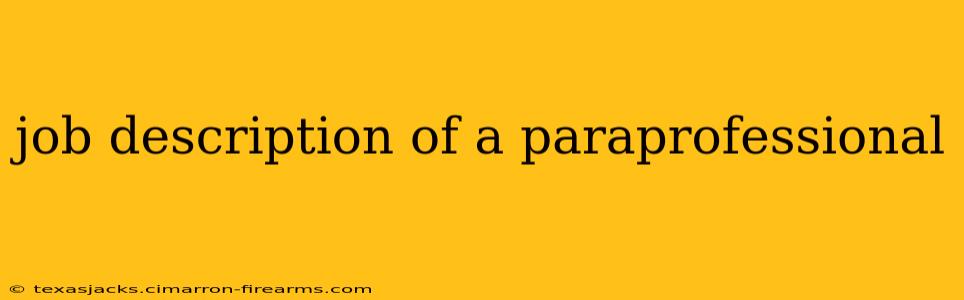 job description of a paraprofessional