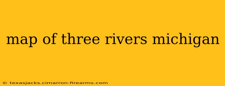 map of three rivers michigan