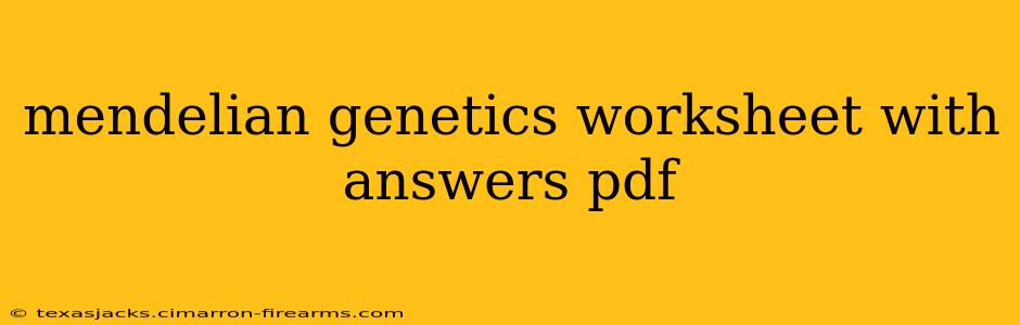 mendelian genetics worksheet with answers pdf