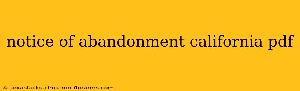 notice of abandonment california pdf