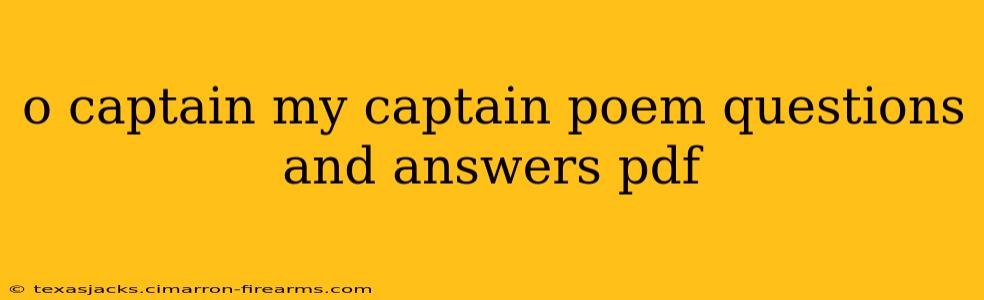 o captain my captain poem questions and answers pdf