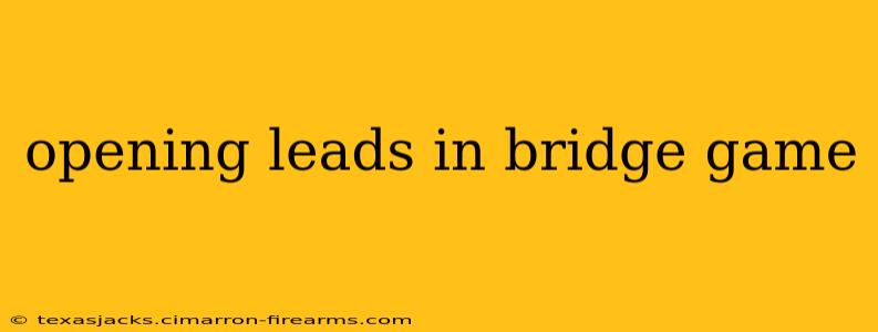 opening leads in bridge game