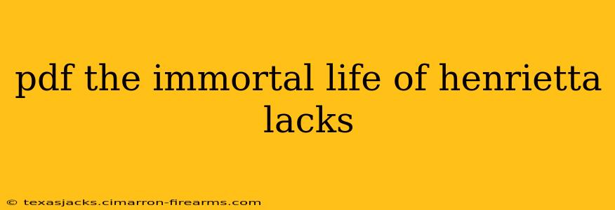 pdf the immortal life of henrietta lacks