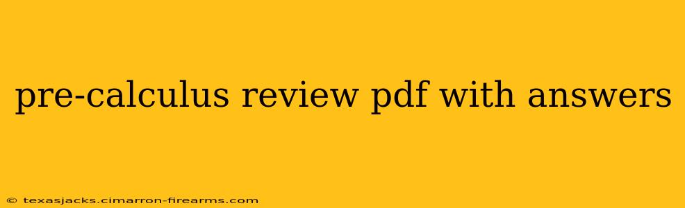 pre-calculus review pdf with answers