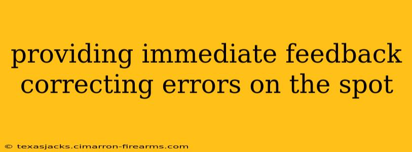 providing immediate feedback correcting errors on the spot