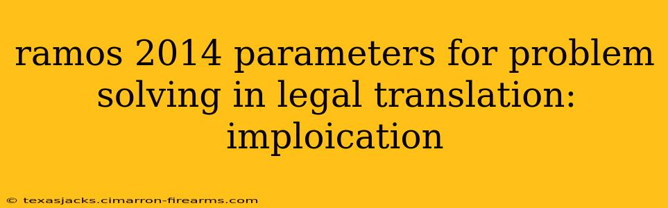 ramos 2014 parameters for problem solving in legal translation: imploication