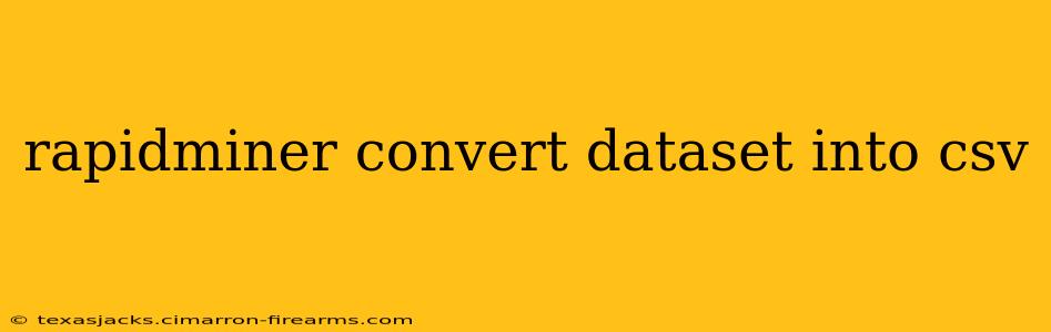 rapidminer convert dataset into csv