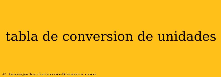 tabla de conversion de unidades