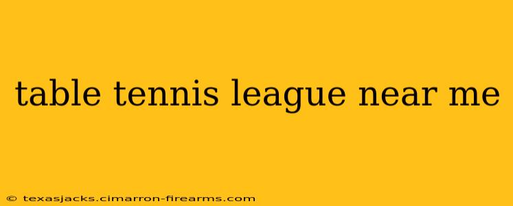 table tennis league near me