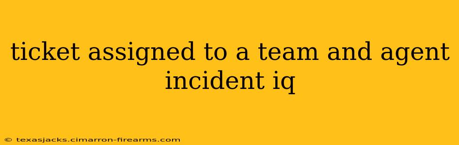 ticket assigned to a team and agent incident iq