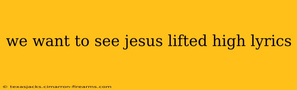 we want to see jesus lifted high lyrics