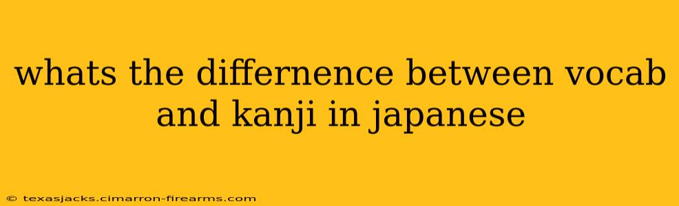 whats the differnence between vocab and kanji in japanese