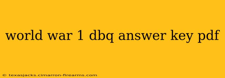 world war 1 dbq answer key pdf